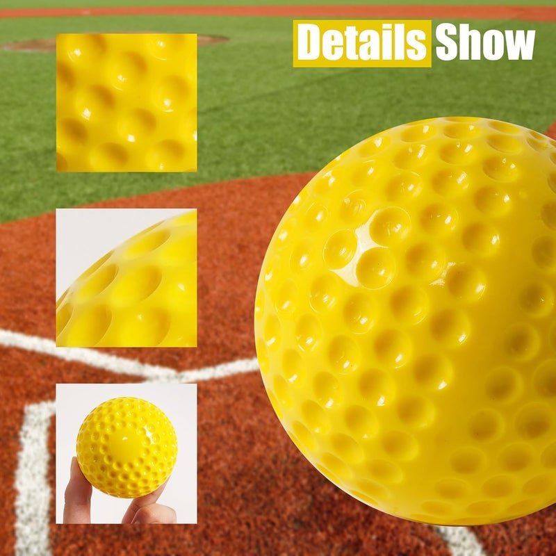 Forcebucket Baseballs 12 Pack Dimpled Baseballs, 9-Inch Pitching Machine Baseballs for Hand-Eye Coordination, Hitting and Fielding Practice - Image 4